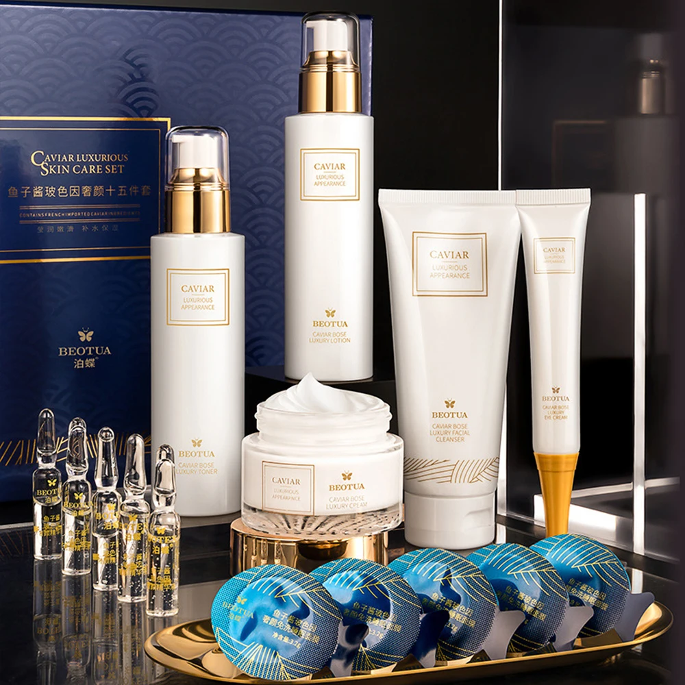 15PCS Caviar Skin Care Set Fac - Oligopeptide Wrinkle ulasan dan harga