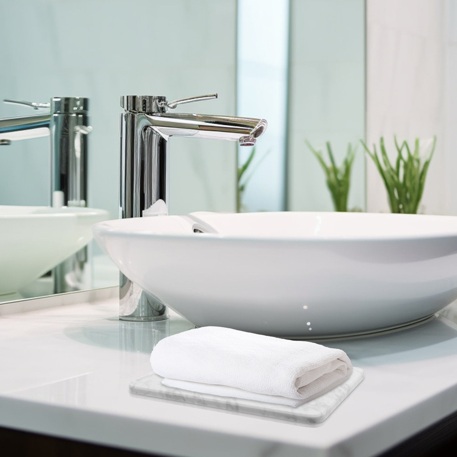 Natural White Marble Round Tra - Luxury Natural Skincare ulasan dan harga